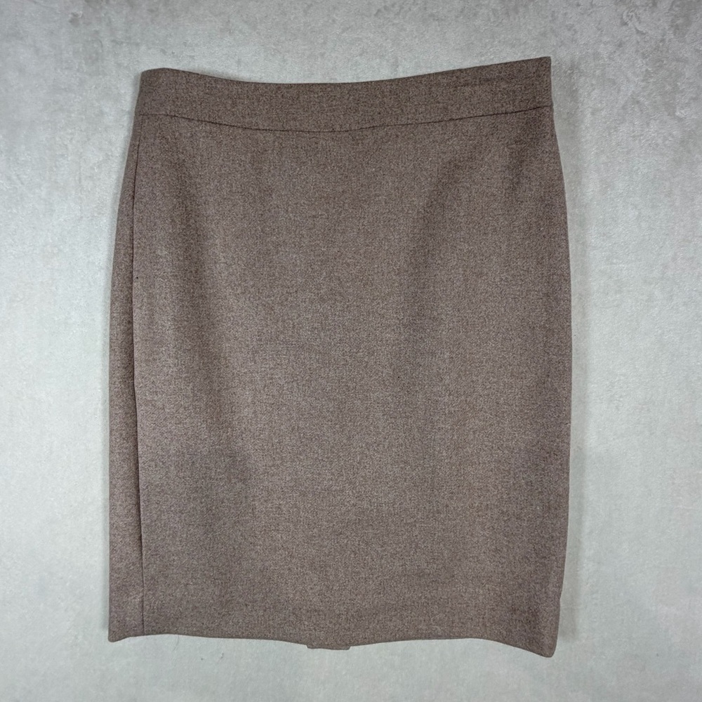 J. Crew Size 0 Wool Blend Classic Tan Pencil Skirt Chic Cute
